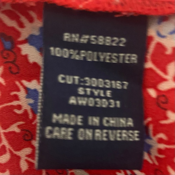 Max Edition women red floral bell sleeves, frilled vneck blouse. Size 1X. Used. - Picture 6 of 7